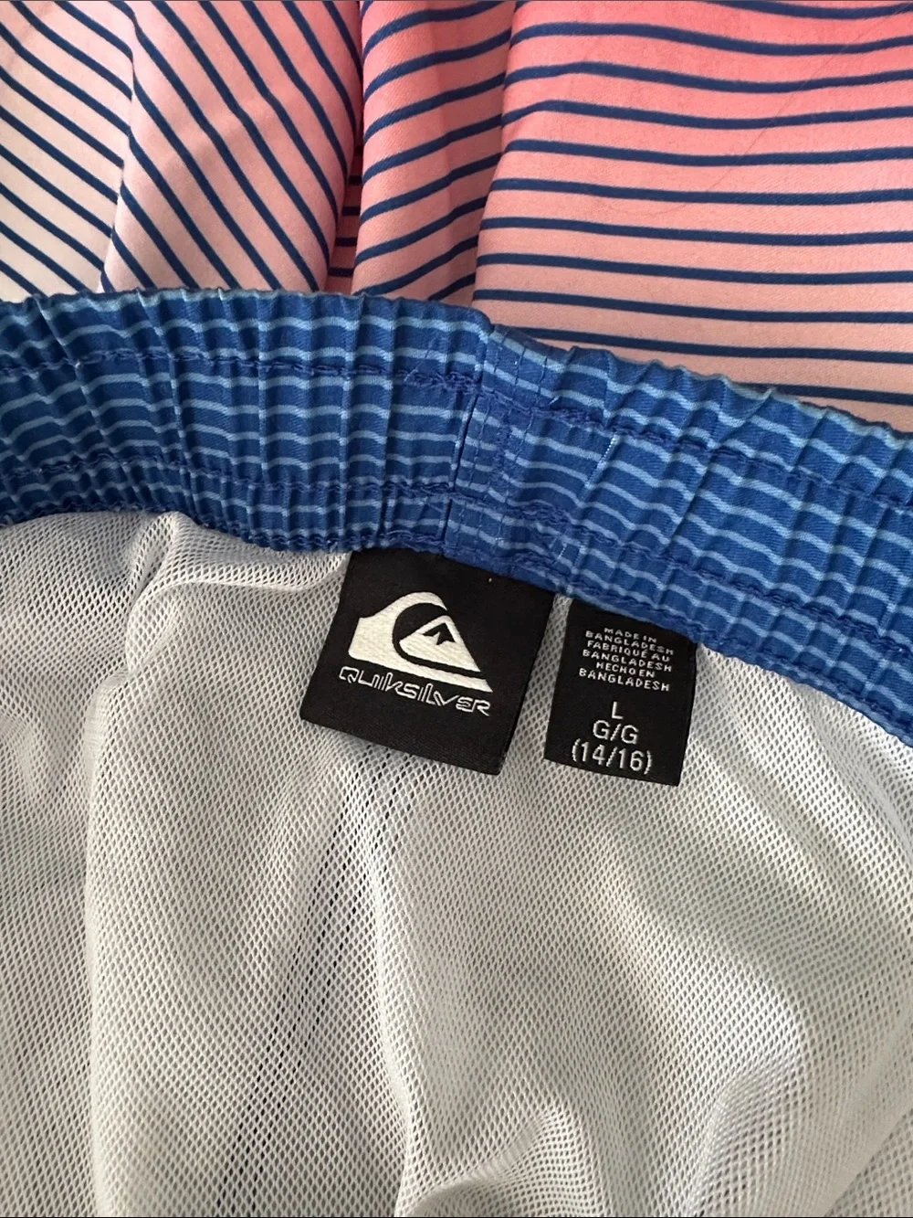 Quiksilver Blue to Pink Ombre Striped Swim Shorts